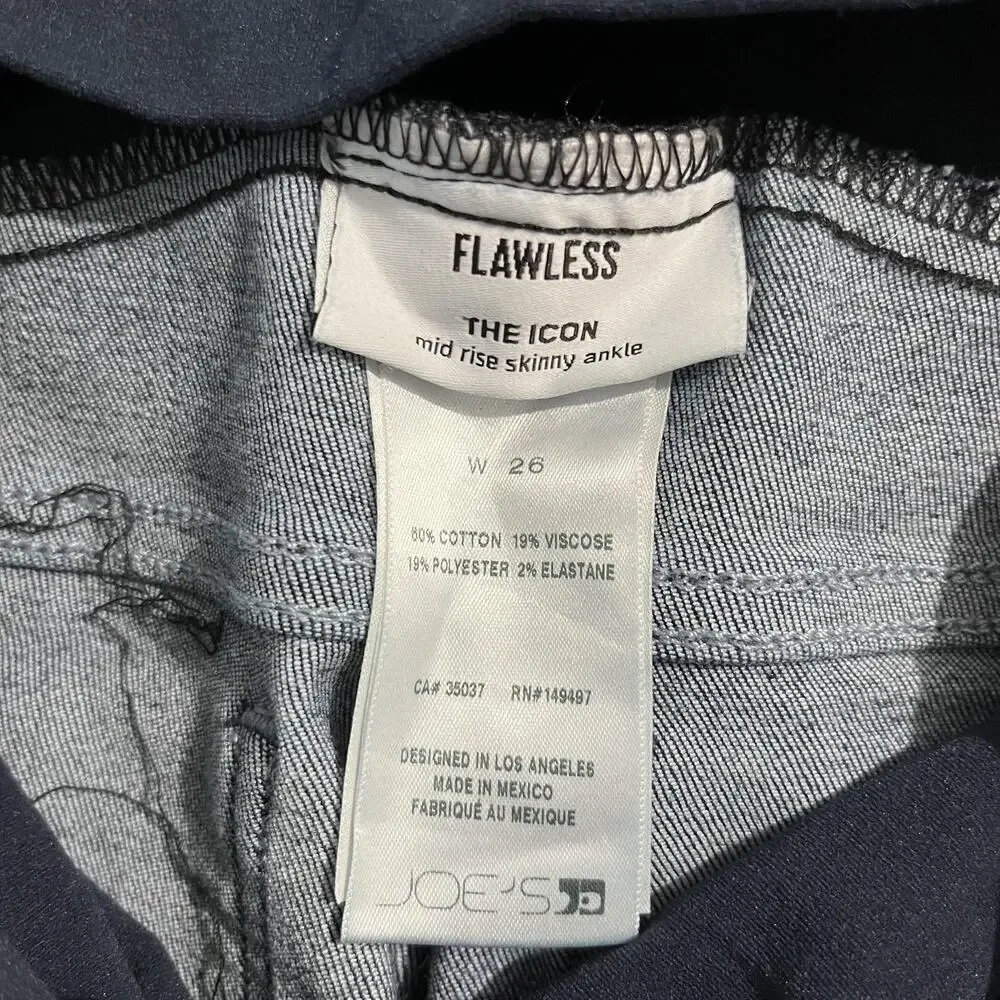 Joe's Jeans Womens 26 Blue The Icon Flawless Maternity Skinny Ankle Stretch‎